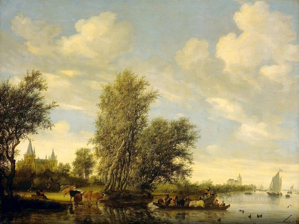 Ferry landscape Salomon van Ruysdael Oil Paintings